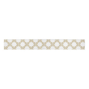 Gold Glitter Style Hearts Wedding Pattern Grosgrain Ribbon