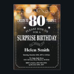Gold Glitter Surprise 80th Birthday Invitation<br><div class="desc">Gold Glitter Surprise 80th Birthday Invitation. White Typography. Black and White Chalkboard Background. Adult Birthday. Male Men or Women Birthday. Kids Boy or Girl Lady Teen Teenage Bday Invite. 13th 15th 16th 18th 20th 21st 30th 40th 50th 60th 70th 80th 90th 100th. Any Age. For further customization, please click the...</div>