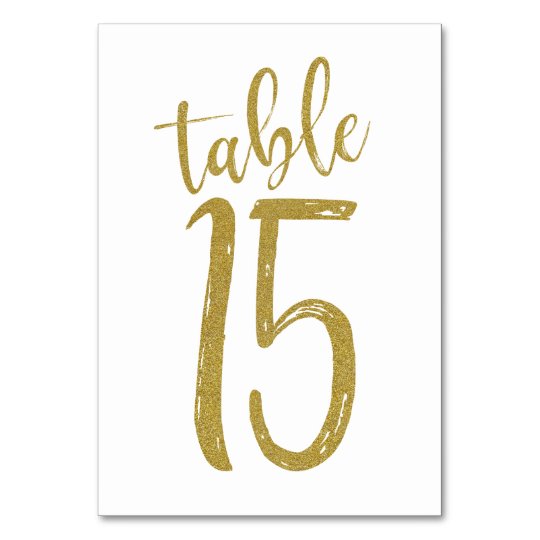 Gold Glitter Table Number 15 | Zazzle.com