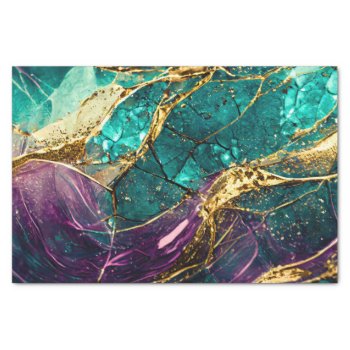 Gold Glitter Teal And Purple Glass Art Decoupage Tissue Paper by DoodlesGiftShop at Zazzle