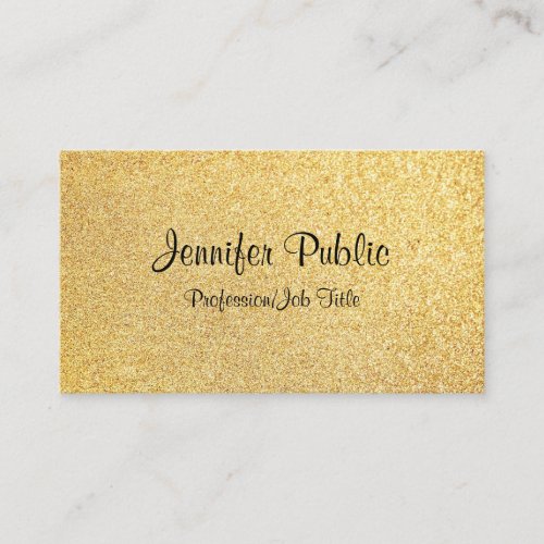 Gold Glitter Template Modern Elegant Calligraphy Business Card