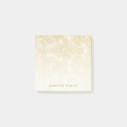 Gold Glitter Template Modern Elegant Minimalist Post_it Notes