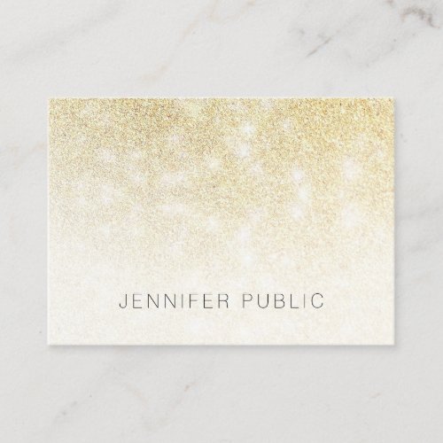 Gold Glitter Template Modern Elegant Professional Business Card