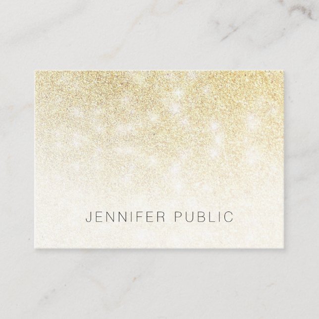 Gold Glitter Template Modern Elegant Professional Business Card (Front)