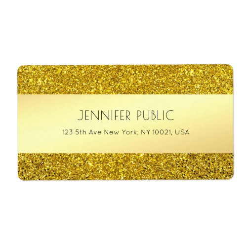 Gold Glitter Template Modern Professional Shipping Label