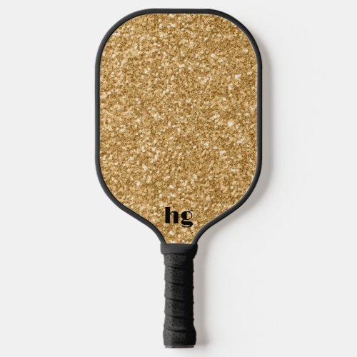 Gold glitter texture image pickleball paddle