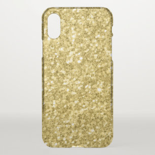 Gold Glitter Texture Print iPhone X Case