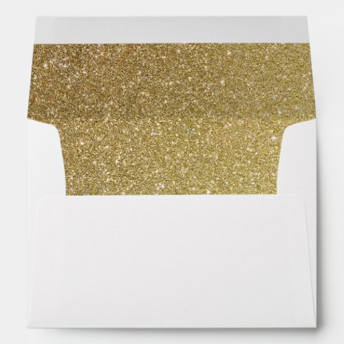 Gold Glitter Texture Wedding Envelope - Vintage elegant glitter gold wedding envelopes