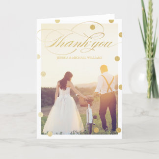 Gold Glitter Thank You Cards | Wedding