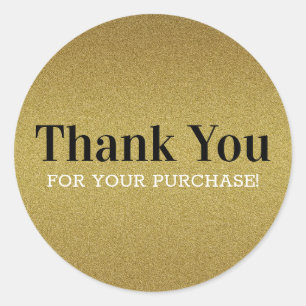 Gold Glitter Thank You For Your Purchase Classic Round Sticker