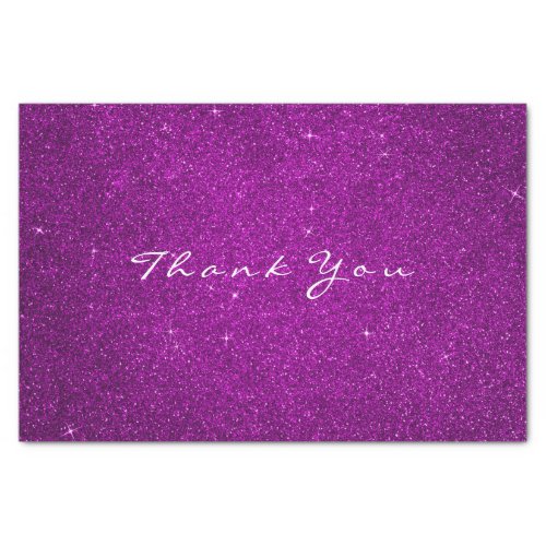 Gold Glitter Thank You Fuchsia Pink Rose Tissue Paper