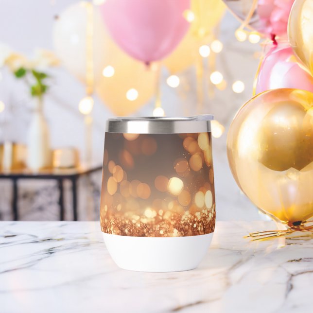 Gold Glitter Thermal Wine Tumbler (Bachelor Party)