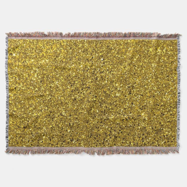 Gold Glitter Throw Blanket (Front)