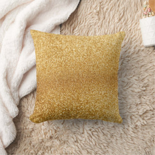Gold Glitter Throw Pillow