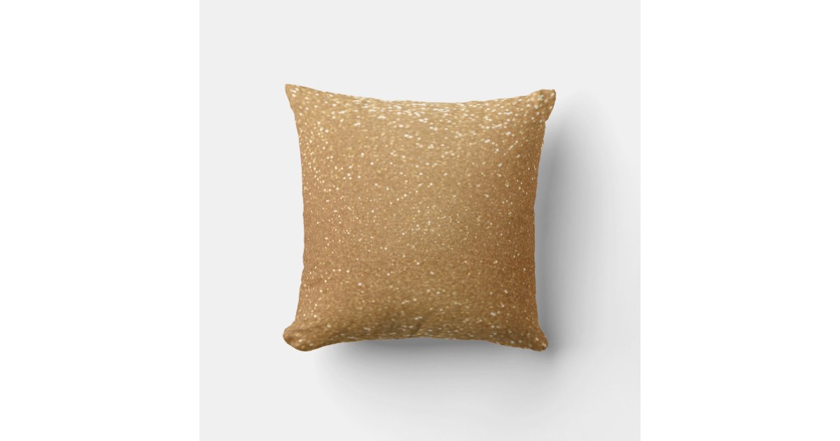 Gold Glitter Throw Pillow Zazzle