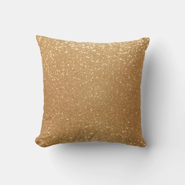 Gold Glitter Throw Pillow (Front)