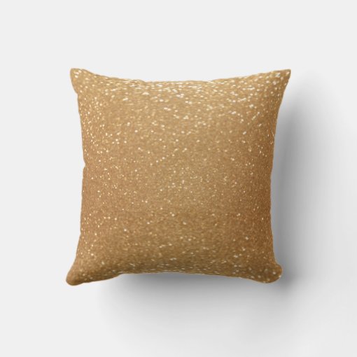 Gold Glitter Throw Pillow Zazzle