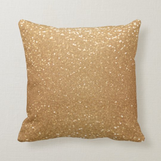 Gold Glitter Throw Pillow