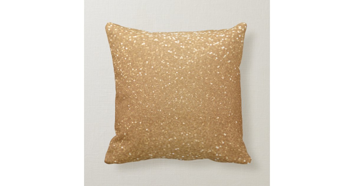 Gold Glitter Throw Pillow
