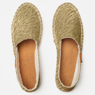 Gold Glitter Tiger Stripes Espadrilles
