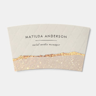 Gold Glitter Torn Paper Coffee Cup Sleeve
