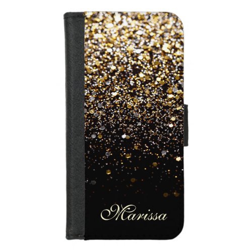Gold Glitter Trendy Black Canvas iPhone 87 Case