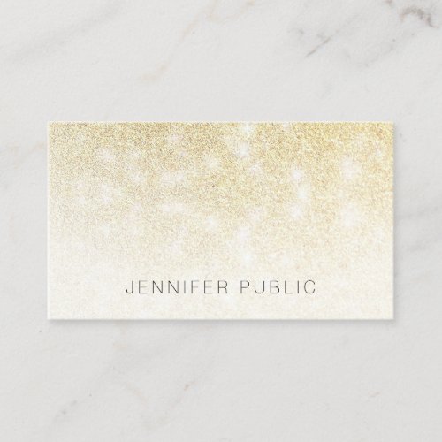 Gold Glitter Trendy Template Modern Professional Business Card