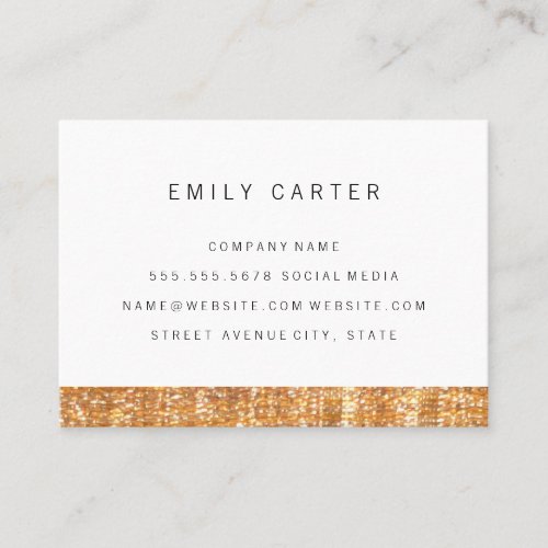 Gold Glitter Trim Business Card