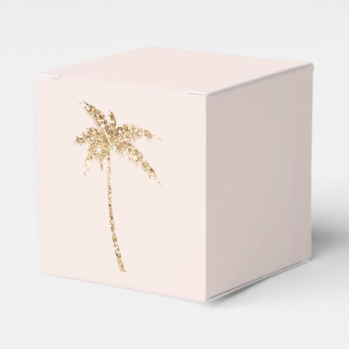 Gold Glitter Tropical Palm Tree Favor Boxes