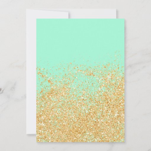 Gold glitter typography mint green Sweet 16 Invitation Zazzle