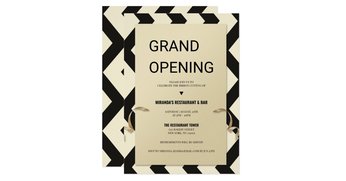 Gold glitter typography Restaurant grand opening Invitation | Zazzle.com