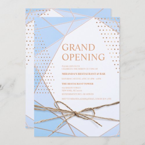 Gold glitter typography Restaurant grand opening Invitation