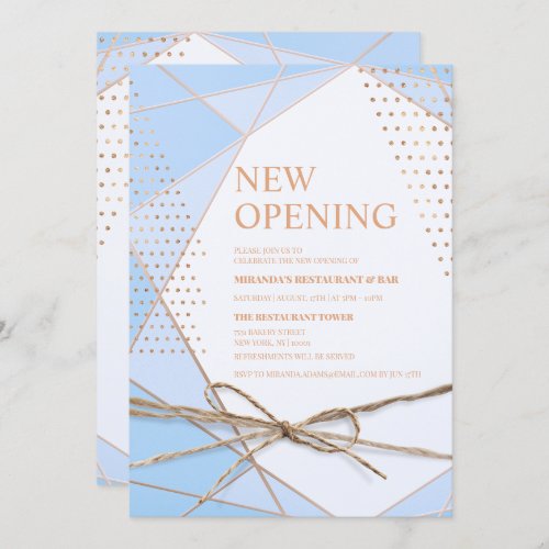Gold glitter typography Restaurant NEW opening Invitation