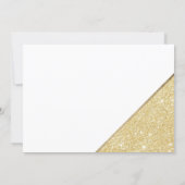 Gold glitter typography white baby shower invitation (Back)