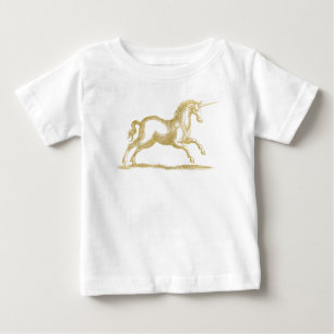 Gold Glitter Unicorn Fantasy Baby T-Shirt