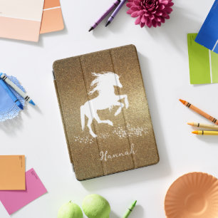 Gold Glitter Unicorn iPad Pro Cover