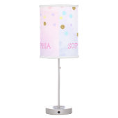 Gold Glitter Unicorn Personalized Nursery Rainbow Table Lamp (Back)