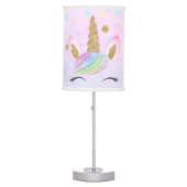 Gold Glitter Unicorn Personalized Nursery Rainbow Table Lamp (Front)