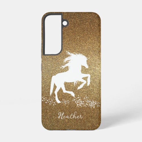 Gold Glitter Unicorn Samsung Galaxy Case