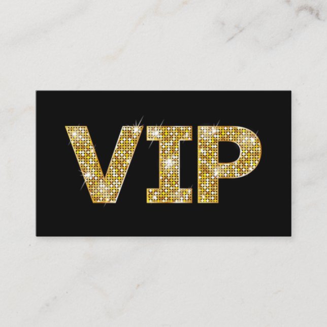 Gold Glitter VIP Business Consultant Business Card (Front)