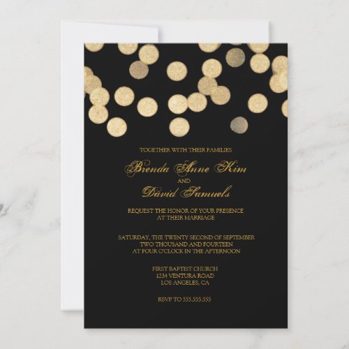 Gold Glitter Wedding Invitation
