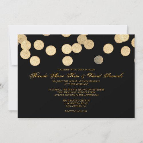 Gold Glitter Wedding Invitation