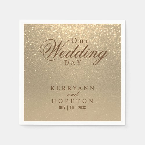 Gold Glitter Wedding Napkins