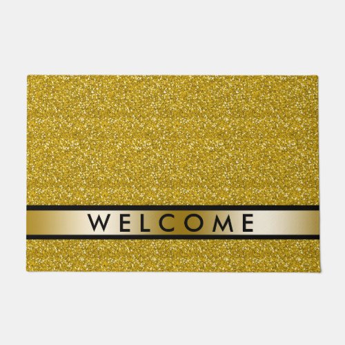 Gold Glitter Welcome Doormat