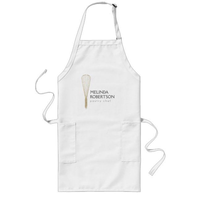 Gold Glitter Whisk Bakery Apron (Front)