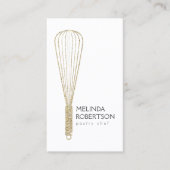 Gold Glitter Whisk Bakery Business Card (Front)