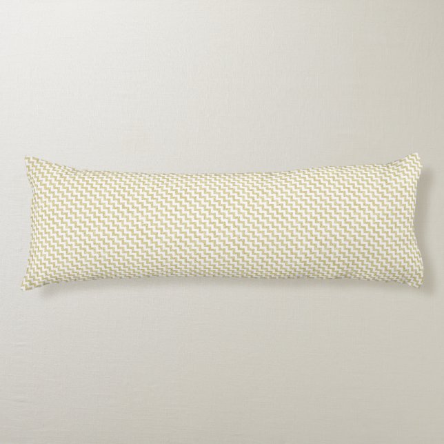 Gold Glitter White Chevron Body Pillow (Front)