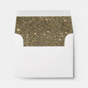 gold glitter white party invitation envelope