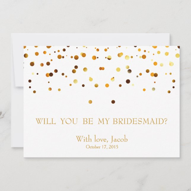 Gold Glitter Will You Be My Bridesmaid Invitation (Front)
