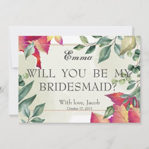 Gold Glitter Will You Be My Bridesmaid Invitation